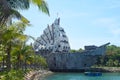 HÃÂ²n MiÃ¡Â»â¦u island, Vietnam - 11 June 2022: Pirates ship shaped Tri Nguyen Aquarium in Vietnam